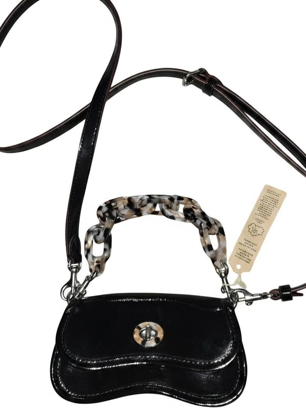 NWT! Coachtopia MINI Wavy Dinky bag in black patent leather - Picture 3 of 7